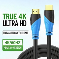 Câble HDMI haute vitesse mâle-mâle 4K60Hz, câble en cuivre multi-blindé, connecteur plaqué or pour PS5, Xbox, Switch, ordinateur portable