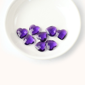 Chất lượng cao Brazil thạch anh tím hình trái tim mặt cắt lưới bề mặt tự nhiên màu đỏ sạch pha lê đá quý cho bộ đồ trang sức - Product Image 6