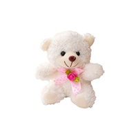 Mini ours en peluche avec nœud décoratif rose et beige mélangé pour les fêtes d'enfants, les cadeaux de classe ou les petits récompenses
