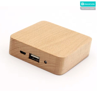 Batterie externe portable en bois avec logo personnalisé Alimentation mobile en bois bambou noyer Batterie li-polymère