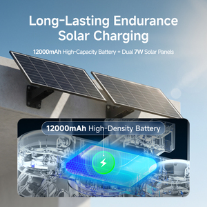 กล้องวงจรปิด AI CCTV แบตเตอรี่ 4G พลังงานแสงอาทิตย์ ระบบรักษาความปลอดภัย วิดีโอ<span class=keywords><strong>บ้าน</strong></span> 4K PTZ กล้องวงจรปิด WiFi 12MP แผงโซลาร์เซลล์ การ์ดหน่วยความจำ - Product Image 5