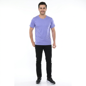 T-shirt personnalisé à manches courtes en coton doux 100% coton de haute qualité T-shirt personnalisé pour homme Col rond T-shirts en microfibre - Product Image 1