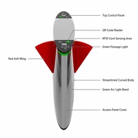 Barrière à battants avec accès par carte RFID et code QR, tourniquet multi-vérification pour entrée de bureau
