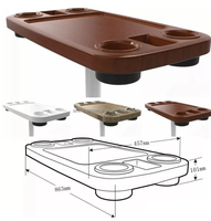 Ensemble de table de bateau en plastique Allshine - 18"x34" - Table amovible pour ponton - 4 porte-gobelets - 2 supports pour téléphone - Installation facile - OEM accepté
