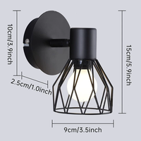 Lampes murales rétro industrielles en fer forgé et bois à tête unique pour éclairage et décoration de bar - Vente en gros