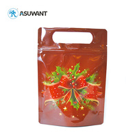 Sachet Doypack de Noël refermable avec fermeture éclair, motifs personnalisés variés, en matériau recyclé GRS 30%, pour bonbons et cadeaux