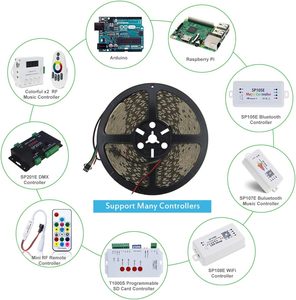 RGB <span class=keywords><strong>LED</strong></span> Strip ánh sáng lập trình Giấc Mơ Màu kỹ thuật số <span class=keywords><strong>LED</strong></span> Pixel ánh sáng 24V 10M 600 <span class=keywords><strong>LED</strong></span> cầu vồng đuổi theo hiệu ứng <span class=keywords><strong>LED</strong></span> linh hoạt ánh sáng - Product Image 5