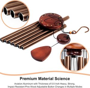 37-inch coffee-colored aluminum garden <b>wind</b> <b>chime</b> classical music festival gift ornament - Product Image 5