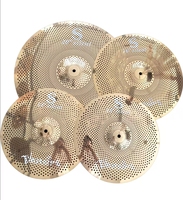 Vansir High Grade Low Volume Quiet Metal Alloy Gold Cymbals Diameter 14" Hihat for Drum Set Practice