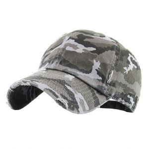 Gorra de Béisbol de Camuflaje Desgastada y Lavada, Estilo Dad Hat - Product Image 1