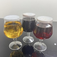 Gobelet à Champagne en plastique détachable minimaliste Logo personnalisé avec couvercles en cristal pour événement fête réception de mariage maison