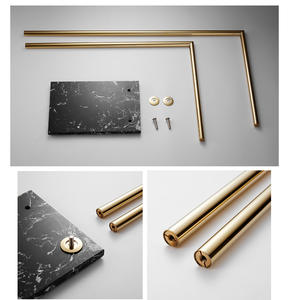 Portasciugamani autoportante a 2 livelli in acciaio inossidabile 304 spazzolato in acciaio inossidabile con Base in marmo per pavimento del <span class=keywords><strong>bagno</strong></span> - Product Image 3