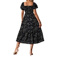 Robe d'été 2026 tendance pour femme, sexy, col halter, en spandex, taille haute, coupe trapèze, mi-longue, à volants, à pois, vente en gros