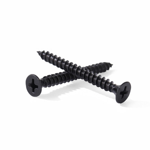 Vis à cloison sèche noires, tête Phillips, autoperceuses, à queue pointue, tête encastrée, filetage à droite, niveau 4.8, pour fixation de plaques de plâtre - Product Image 1