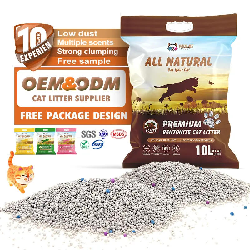 Factory sale Newly Developed Pet Products Best Clean Light Weight Ball Shaped bentonite Cat Litter