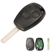Coque de clé de voiture à distance noire à 3 boutons avec puce PCF7947 433Mhz et lame VA2 pour Trafic Vivaro Primastar