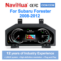 Système Linux Navihua avec Carplay, compteur de vitesse LCD, jauge d'instrument, compteur de vitesse automatique pour Subaru Forester 2008-2012