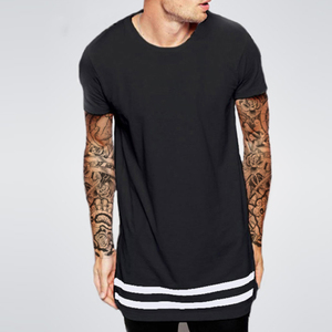 Último estilo Dtg impresora larga Hipster hombres boob camisa camiseta T Shirt T línea larga Camiseta Homme con rayas de <span class=keywords><strong>ASOS</strong></span> - Product Image 1