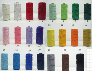 Cordon en macramé 3mm 4 brins corde en coton coloré pour bricolage <span class=keywords><strong>tapisserie</strong></span> corde sac personnalisé tressé torsadé naturel artisanat décoration - Product Image 6