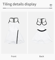 Robe de tennis respirante pour femme avec logo personnalisé, dos évidé, sans manches, coupe ajustée, séchage rapide, avec poche