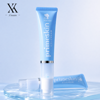 Factory Wholesale Custom 50ml Visible Plastic Airless Pump Tube Light Blue Silver Coated Middle Empty Oval Packaging for Lotion