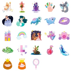 50 pièces conte de fées assistant monde magique château dessin animé prince princesse autocollant - Product Image 2