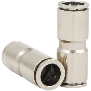 Qingze <b>Quick</b> Coupler Nickel Plated Copper Air Hose <b>Connector</b> 04 06 08 10 12 mm Pneumatic Straight Through High Pressure - Product Image 1