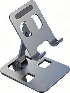 Desktop Folding 360 <b>Rotatable</b> Aluminum Alloy Mobile Phone Tablet Stand for Office <b>Desk</b> - Product Image 1