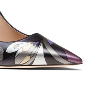 Suola in pelle con tacco argento in pelle marrone scarpe eleganti - Product Image 5