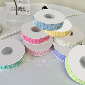 Ruban en gaze bulle 100 % polyester, 2,5 cm x 10 yards, écologique, simple face, pour logo, DIY, vêtements, chapeaux, décoration, accessoires en dentelle - Product Image 4