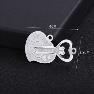 Stainless Steel <b>Couple</b> Heart Pendant Charms | Mixed Love Designs for <b>Necklace</b>|Valentine's Day Anniversary Birthday Gift for Love - Product Image 2