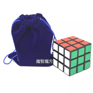 Velvet Bag For Cube 13x15cm <b>Drawstring</b> Closure Black Blue Magic Cube Storage <b>Pouch</b> Accessory - Product Image 4