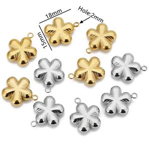 Stainless Steel Flower Pendant <b>Charm</b> Gold <b>Silver</b> Plated For DIY Jewelry Necklace <b>Bracelet</b> Accessories Spring 2025 New Style - Product Image 2