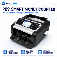Compteur de billets portable en métal P89, multi-devises, avec authentification CIS, écran tactile, imprimante de reçus, comptage prédéfini, capacité de 200 billets