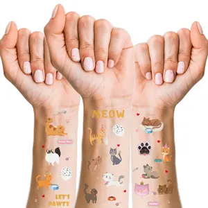 Wholesale 2023 Kid Party Supplies Birthday Gifts Cute Waterproof Cat Pattern Temporary Tattoo Sticker