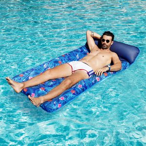 Flotador Inflable Extra Grande para Piscina, 72x37 Pulgadas, Cubierto de Tela, con Reposacabezas, para Adultos, con Enfriamiento y Comodidad - Product Image 1
