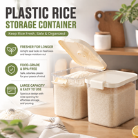 Shelf-ready Food-grade Plastic Rice Storage Container Home Use Rectangular Sealed Insect-Proof Moisture-Proof Rice Box