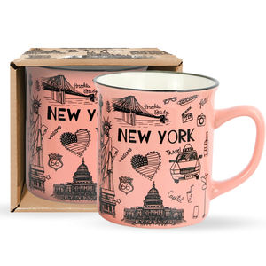 Fabricants fournisseur conception d'impression personnalisée en céramique tasse personnalisée de New York, tasse de Londres, tasse souvenir touristique en émail de <span class=keywords><strong>Paris</strong></span> - Product Image 1