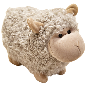 Oveja de Peluche de Lana Blanca con Cara Negra en Contraste, Cuerpo Redondo y Voluminoso, Pelo Rizado, Animal de Peluche Rústico para Decoración de Mesa del Hogar - Product Image 2