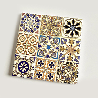 Nouveaux sous-verres carrés 3D en relief doré, style rétro bohème européen et américain pour café