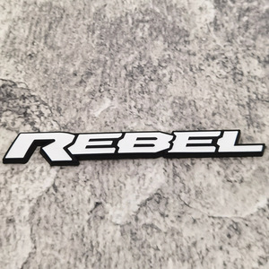 Autocollant de voiture 3D Rebel, emblème blanc et noir, décalcomanie de carrosserie automobile 128 mm pour la décoration de véhicule - Product Image 2