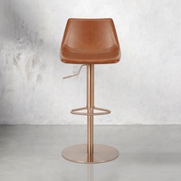 [En stock] Tabouret de bar moderne en acier inoxydable, simple, réglable en hauteur, pivotant, personnalisable pour la salle à manger domestique