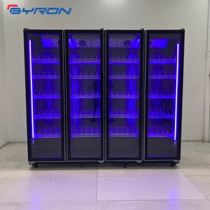 Vitrine réfrigérée verticale de luxe, armoire de présentation commerciale à 4 portes vitrées, pour supermarchés et hypermarchés - Product Image 2