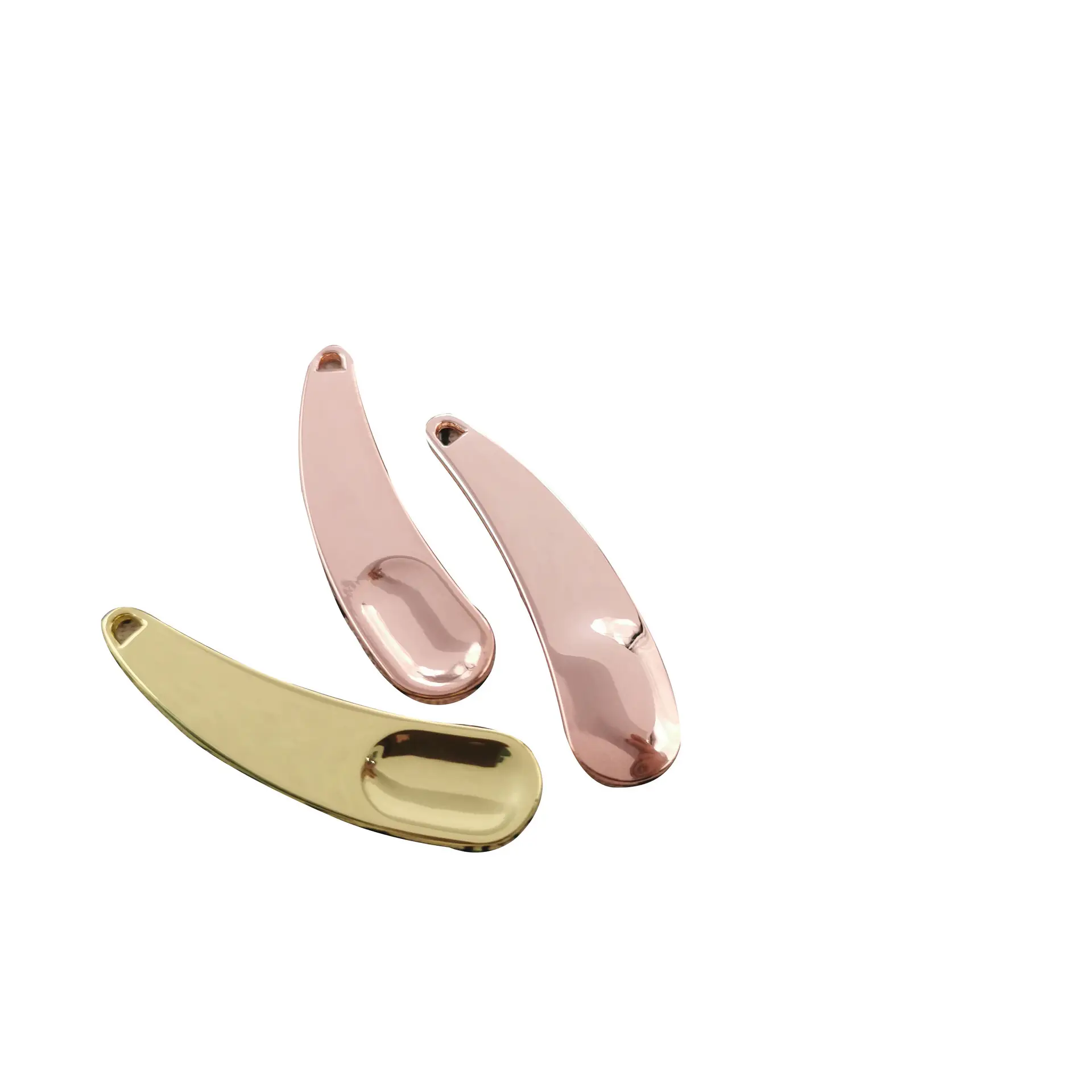 wholesale Beauty Makeup Spatula Mini Small Facial Eye Cream Scoop Mask Gold Metal Cosmetic Spoon