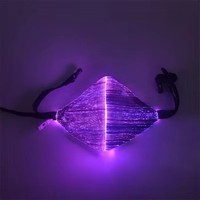 Masque LED néon lumineux 3D en forme de D, irisé, réutilisable, pour Halloween, Rave, Club