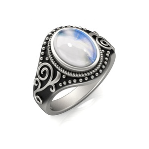 <span class=keywords><strong>Destiny</strong></span> Jewelry-Anillo de plata de primera ley con piedra lunar para mujer, sortija, plata esterlina 2021, Estilo Vintage, colorido - Product Image 1