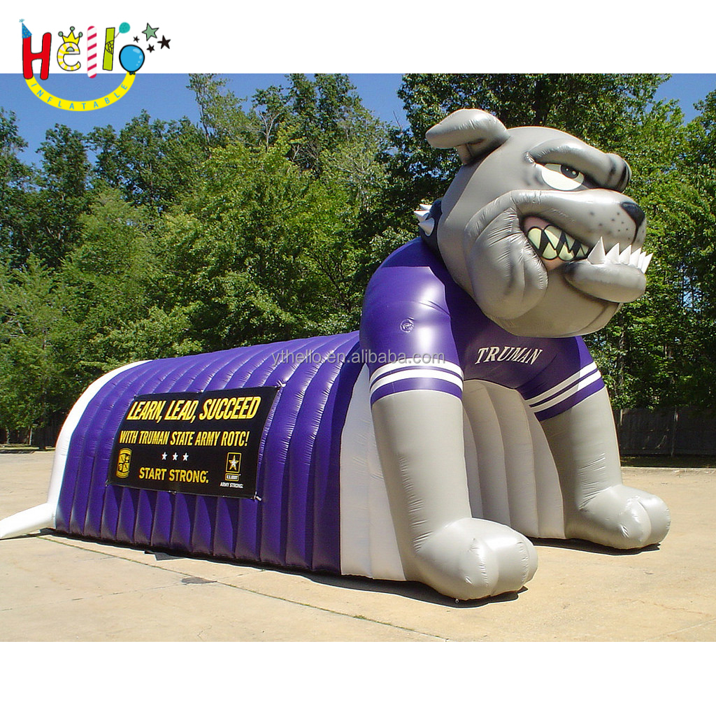 Football Team Sports Game Entry Mascot Inflatable Bulldog Tunnel, image size:1024x1024