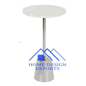 Table d'appoint dorée de luxe avec dessus en marbre - Product Image 4