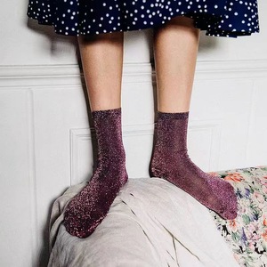 Glitter Shiny <strong>Socks</strong> for Women Retro Loose <strong>Socks</strong> Short Tube Crew <strong>Socks</strong> - Product Image 5