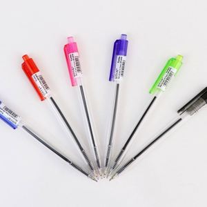 Best Bulk Plastic Cheap Multicolored Oil Gel Ballpoint <b>Pens</b> With OEM Retractable Custom Printed Logo for Stationery - Product Image 2